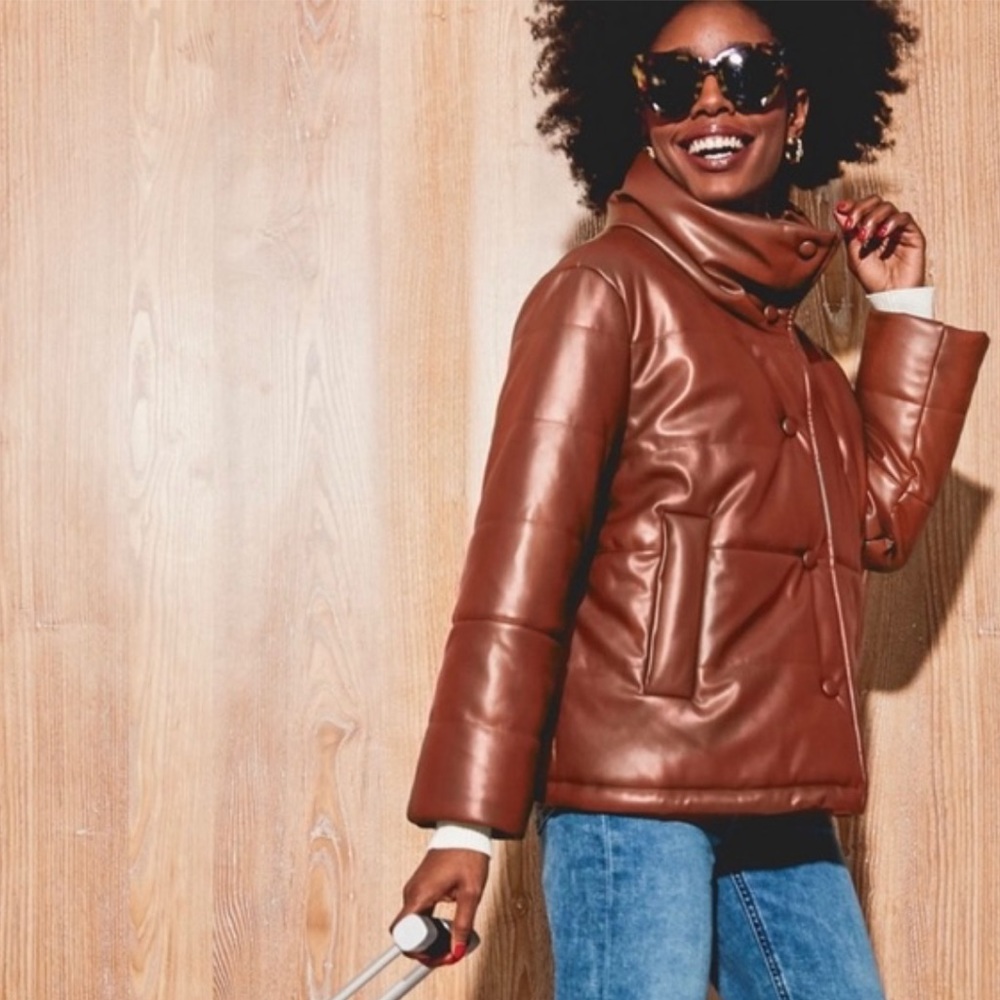 Tuckernuck Pomander Place Brown Leather Jacket